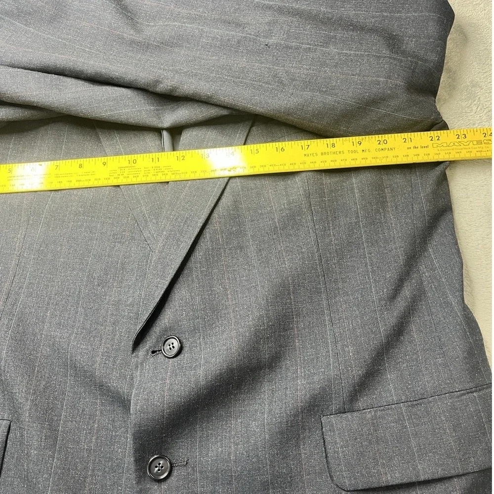 Kuppenheimer Mens Classic‎ Gray Pinstripe Wool Suit Blazer Jacket 44